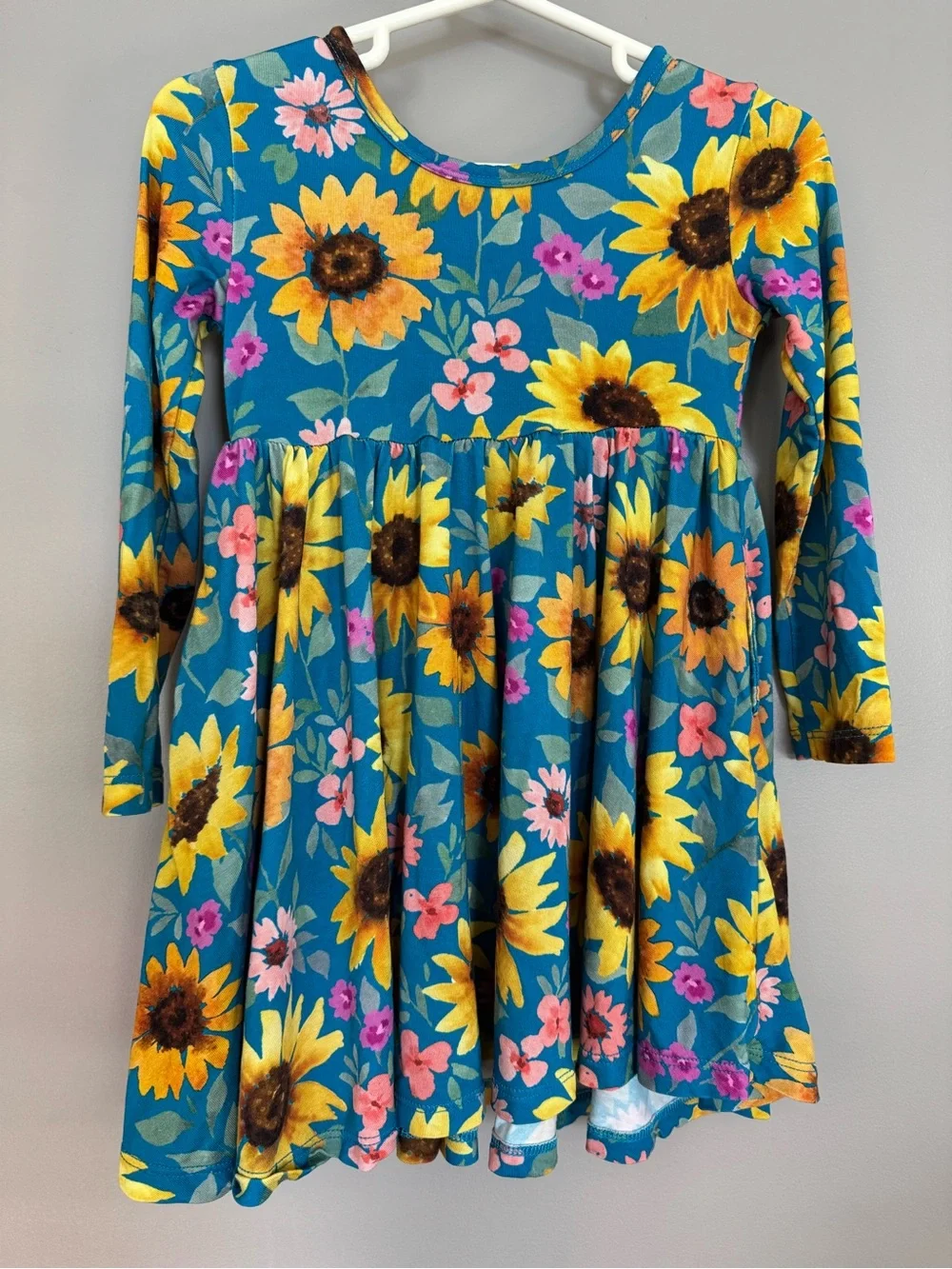 Little Sleepies Sunflower Fields Skater Dress w/ pockets - 2T